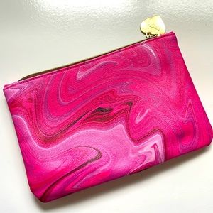 Pink Marbled Makeup Bag NWOT